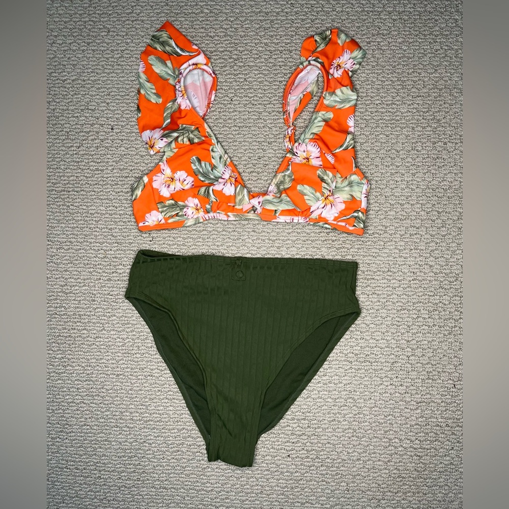 2 pc high waisted swimsuit